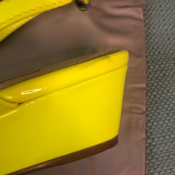 Prada Patent Leather Halter Demi Wedge Sandals - Picture 5 of 13